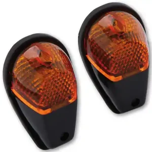 HIGHSIDER smart Verkleidungsblinker Glühlampen Blinker Gehäuse Schwarz / Linse Orange (Paar), Vorn Sonderangebot