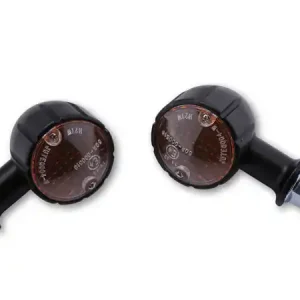 HIGHSIDER smart Arizona Glühlampen Mini-Blinker Gehäuse Schwarz / Linse Orange (Paar), Vorn & Hinten Preisreduziert