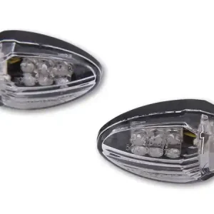 HIGHSIDER smart Drop LED Blinker Gehäuse Schwarz / Linse Klar (Paar), Vorn & Hinten Markenware