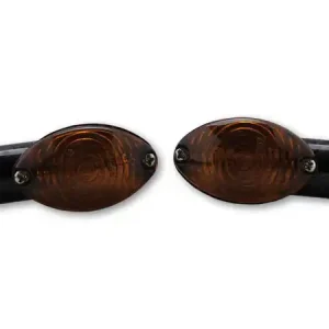 Kostenloser Versand HIGHSIDER smart Cateye Glühlampen Mini-Blinker Gehäuse Schwarz / Linse Rauchgrau (Paar), Vorn & Hinten