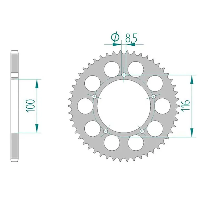AFAM Kettenrad ALU #420 44 Zähne 17100N-44 Kracherpreis