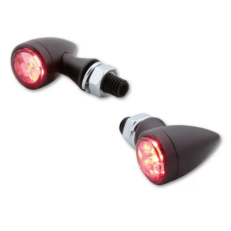 HIGHSIDER smart Sixteen Bullet LED Rück-, Bremslicht, Blinker Schwarz/Getönt 3in1, E-Geprüft (Paar) Neu