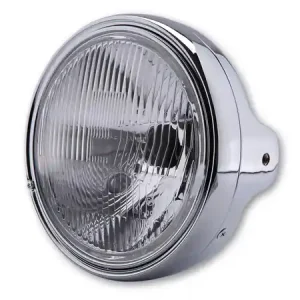 HIGHSIDER smart 7 Zoll LTD Scheinwerfer H4 Chrom geprägtes Glas, Seitliche Befestigung, E-geprüft (1Stck) Schnäppchen