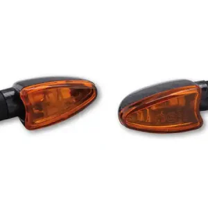 Letzte Chance HIGHSIDER smart Arrow Glühlampen Mini-Blinker Gehäuse Carbon / Linse Orange (Paar), Vorn & Hinten