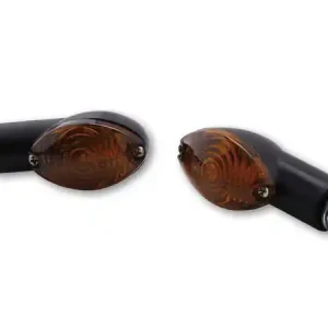 HIGHSIDER smart Cateye Glühlampen Mini-Blinker Gehäuse Schwarz / Linse Rauchgrau (Paar), Vorn & Hinten Kostenfreie Lieferung