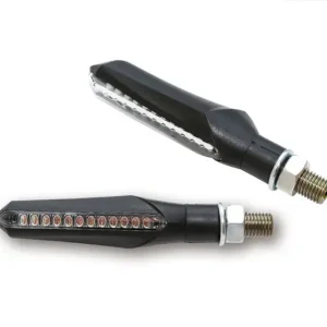 HIGHSIDER smart Run LED Sequenz-Blinker Gehäuse Schwarz / Linse Rauchgrau (Paar), Vorn & Hinten Top-Preis