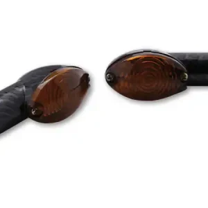 HIGHSIDER smart Cateye Glühlampen Mini-Blinker Gehäuse Carbon / Linse Rauchgrau (Paar), Vorn & Hinten Preiswert