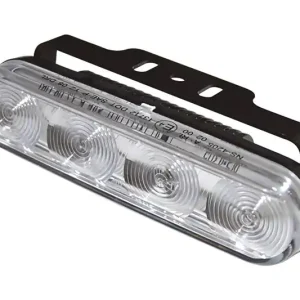 HIGHSIDER LED-Tagfahrlicht mit 4 LEDs und Standlichtfunktion, rechteckiges Aluminium Gehäuse, schwarz, mit Universalhalter, E-geprüft Knallerangebot