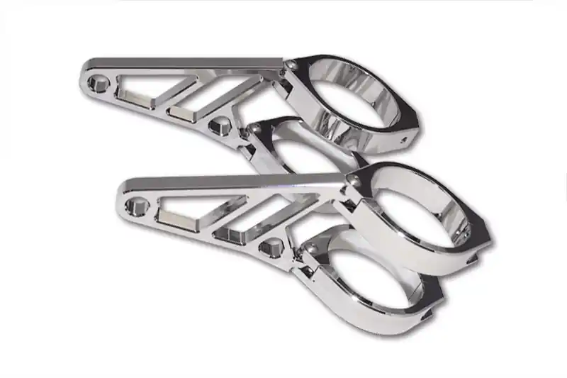 CNC Scheinwerferhalter-Set, kurz, enthält 4 Schellen zur Montage an den Standrohren sowie 2 Lampenhalter und Reduzierstreifen. Versand Am Gleichen Tag