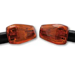 Neuheit Mini-Blinker, IMOLA 1, schwarz, Glas gelb, E-geprüft, Paar