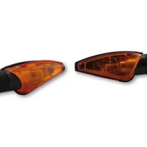 Markenprodukt Blinker TOLEDO, schwarz, gelbes Glas, 12V / 6 Watt Halogenbirne, Paar, E-geprüft