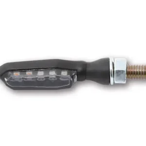 Ausverkauf HIGHSIDER SONIC-X1 LED Rück-, Bremslicht, Blinker, schwarzes Metall-Gehäuse, getöntes Glas, Paar, für hinten E-geprüft.
