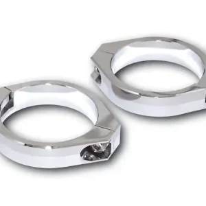 HIGHSIDER CNC Alu Standrohrschellen, 47+49+50+52+54 mm, verchromt, 1 Set Markenware