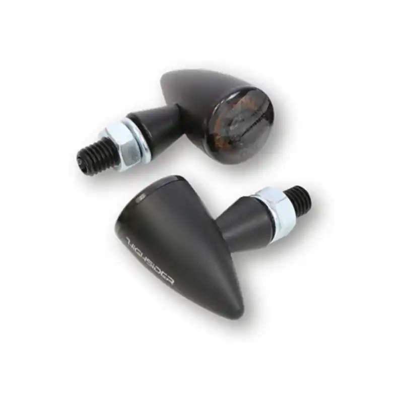 Top-Angebot HIGHSIDER APOLLO BULLET LED Rück-, Bremslicht, Blinker, schwarzes Alugehäuse, getöntes Glas, 1 Paar, E-geprüft.