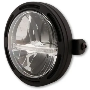 Nur Heute 5 3/4 Zoll LED Hauptscheinwerfer FRAME-R2 JACKSON mit Standlichtleiste (Light guide system), rund, schwarz. Erhältlich mit seitlicher oder unterer Befestigung, E-geprüft.