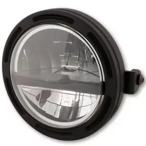 5 3/4 Zoll LED Hauptscheinwerfer FRAME-R2 TYP 5 mit Standlicht Funktion, rund mit verchromtem Reflektor, schwarzer Blende und klarem Glas. Erhältlich mit seitlicher oder unterer Befestigung,  E-geprüft. Billig