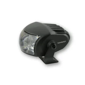 Super-Preis LED Abblendscheinwerfer COMET-LOW mit schwarzem Aluminiumgehäuse und Halter, E-geprüft.