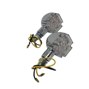 Saisonangebot Highway Hawk Blinker LED Set "Gothic" in Chrom mit E-Mark/ M10 Gewinde (2 Stück)
