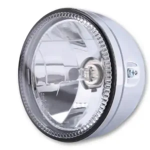 Beliebt HIGHSIDER 5 3/4 Zoll Hauptscheinwerfer SKYLINE mit LED Standlichtring, Metallgehäuse verchromt, H4, 12V 60/55 W, seitliche Befestigung, E-gepr.
