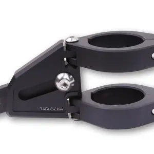 HIGHSIDER CNC Alu Lampenhalter Set EXTEND, 4x Schellen, 2x Halter und Reduzierstreifen, schwarz. Abverkauf