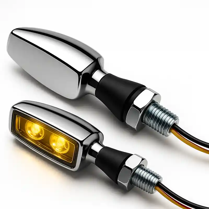 Knallerangebot HIGHSIDER LED-Blinker BLAZE, schwarzes Metallgehäuse, klares Glas, Paar, E-geprüft.