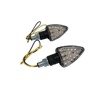 Highway Hawk LED Blinker Set "Arrow" schwarz E-Markierung / M10 Gewinde (2 Stück) Direkt Vom Hersteller