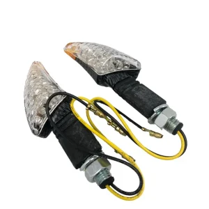Highway Hawk LED Blinker Set "Shark" carbon Optik mit E-Prüfzeichen M10 Gewinde 12V1.5W (2 Stk) Schneller Versand