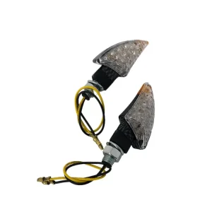 Highway Hawk LED Blinker Set "Shark" carbon Optik E-Markierung M10 Montage Kurzer Stiel (2 Stk) Sonderangebot