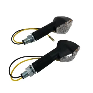 Highway Hawk Blinker-Set LED "Hexagon" in schwarz E-Markierung M10 Gewinde Langer Stiel (2 Stück) Preiswert