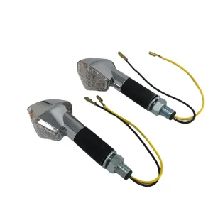 Highway Hawk LED Blinker Set "Hexagon" chrom E-Prüfzeichen M10 Gewinde 12V1W (2 Stück) Bestseller