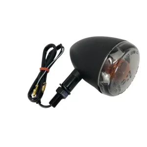 Neuheit Highway Hawk Blinker "HD-Style" in schwarz E-Markierung 12V21W /Weiße Linse/ Gelbe Glühlampe/ M8 (1 Stck)