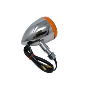 Highway Hawk Blinker "Tech Glide large Smooth" chrom mit E-Mark /M10 Gewinde / 12V21W (1 Stck) Zertifiziert