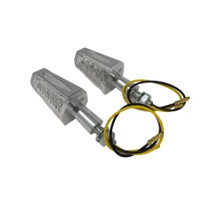 Highway Hawk Blinker Set LED "Coffin Style" in Chrom E-Markierung M8 (2 Stck.) Kostenloser Rückversand