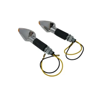 Neue Ware Highway Hawk Blinker LED "Triangle" chrom langer Stiel mit E-Mark / M10 Gewinde (2 Stück)