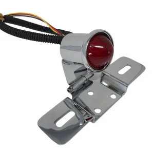 Highway Hawk LED-Rücklicht "Shotgun Design 2" mit Kennzeichenhalter und E-mark - chrom (1 Stk.) Heißes Angebot