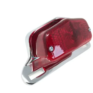 Mega-Angebot Highway Hawk Rücklicht "Lucas" komplett mit Kennzeichenhalterung in Chrom (1 Stk.)