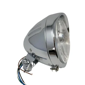 Neu Im Sortiment Highway Hawk Hauptscheinwerfer 5 1/2 "Tech Glide rib-shell" mit E-mark H4 12V605W - Chrom