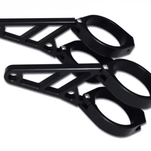 Highsider CNC Scheinwerferhalter-Set kurz - schwarz für 49/50/52/54mm Durchmesser (1 Set) Sonderaktion