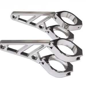 Neue Ware Highsider CNC Scheinwerferhalter-Set kurz - chrom für 38-41 mm Durchmesser (1 Set)