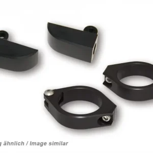 Versand Am Gleichen Tag Highsider CNC Alu Blinkerhalter Set schwarz für Blinker mit M8 Gewindebolzen / d= 38 mm bis 41 mm (1 Set)