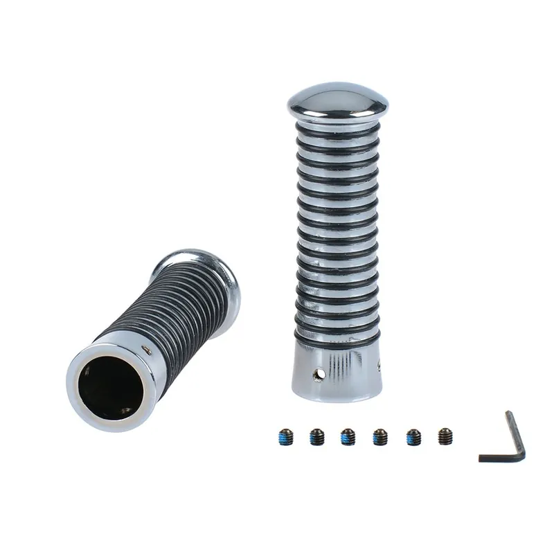 ScooterLibre Griffe mit O-Ringen chrom/schwarz 24-26/24-26 115 mm inkl. Madenschrauben 072000 Geprüft