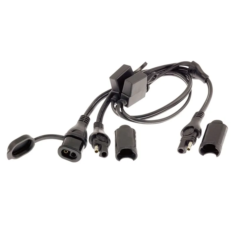 Optimate Anschlusskabel SAE 05 Y-Splitter mit Sicherungen / Kabel 50 cm 701065 Markenware