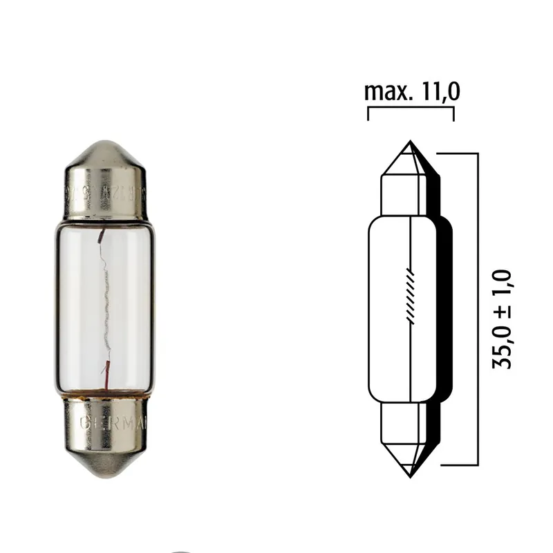 Flösser Lampen 12V 5W SV8.5 11x35 Soffitte VPE10 4033 Expressversand