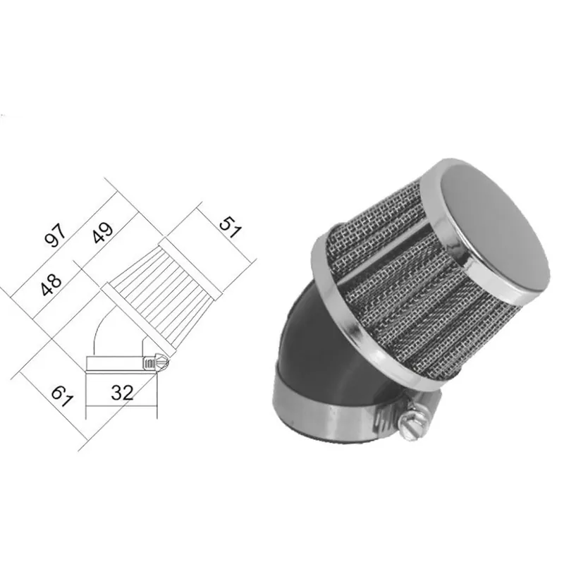 Markenware ScooterLibre Luftfilter Sport 32mm 45° 100601050