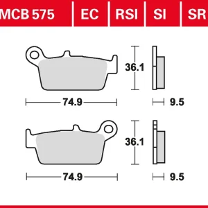 TRW Bremsbelag Sinter Offroad Racing MCB575RSI Rabatt