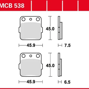 TRW Bremsbelag organisch MCB538 Preisknaller