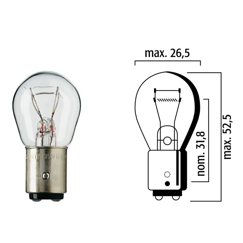 Flösser Lampen 12V 21/5W BAY15d Kugelbirne VPE10 5229 Markenprodukt