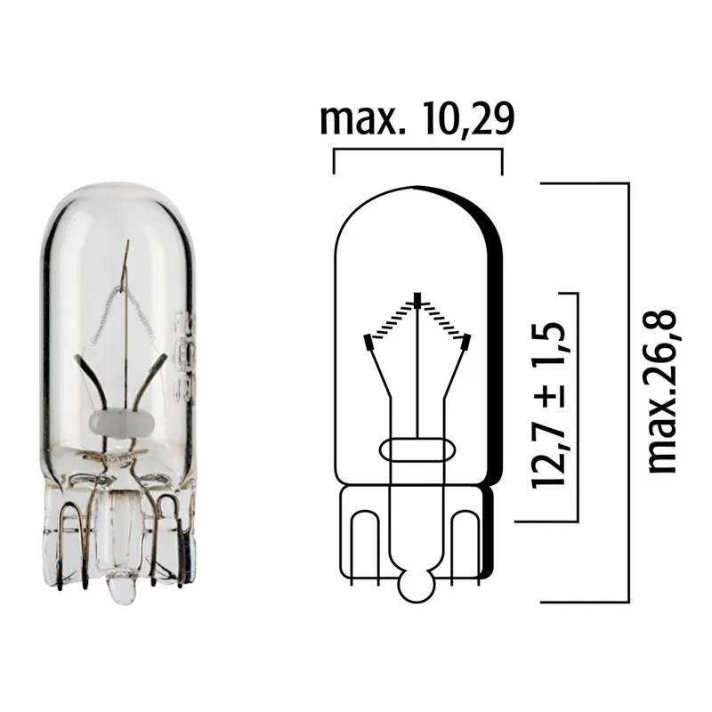 Flösser Lampen 12V 2W W2,1x9,5d Glassockel VPE10 4290 Saisonangebot