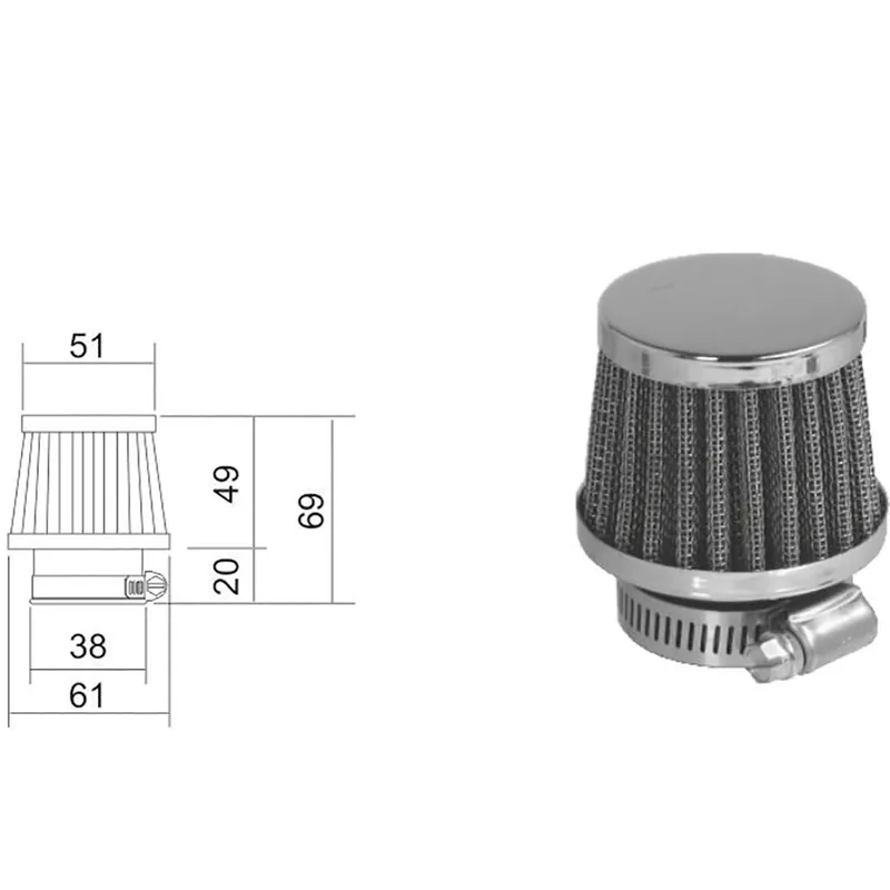 ScooterLibre Luftfilter Sport 38mm gerade 100601020 Top-Preis