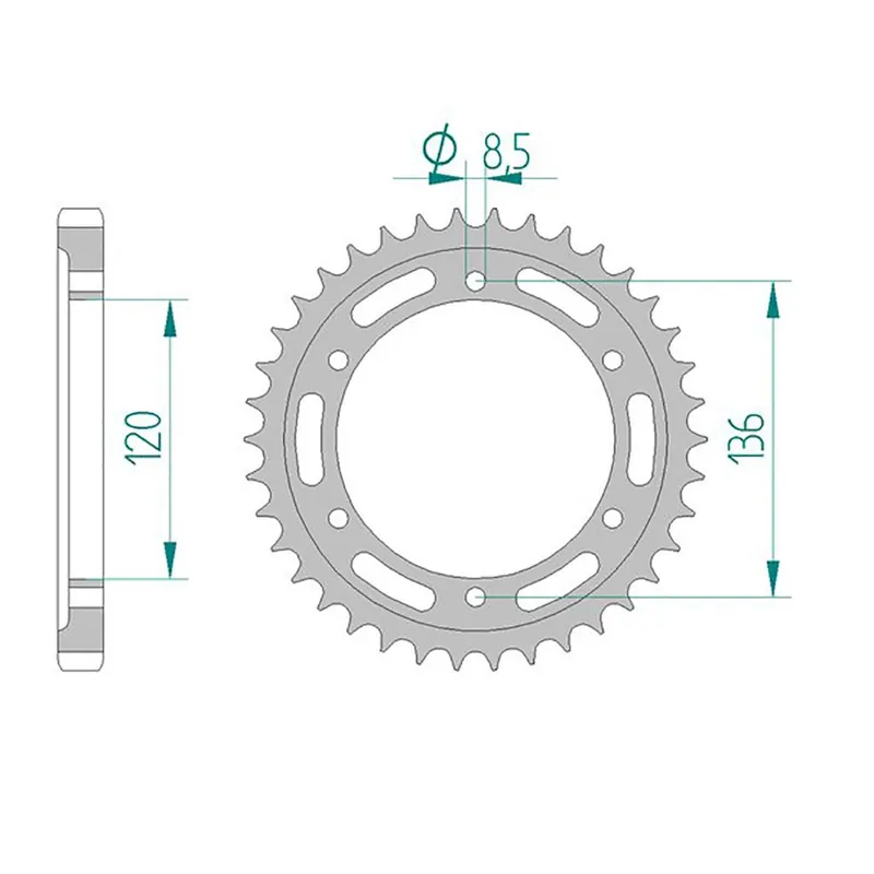 Sonderangebot Esjot Kettenrad 12504-44 STAHL #530 44 Zähne 50-35029-44